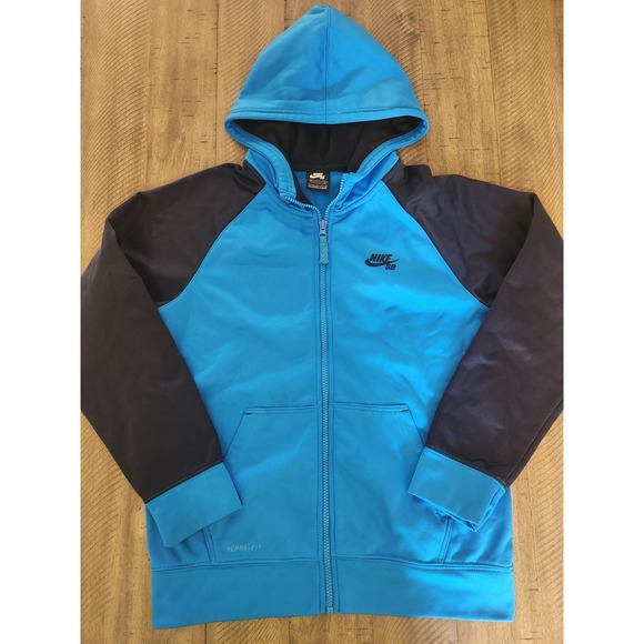 Nike Other - Nike SB Blue/Black Full Zip Hoodie sz L 12/13YR Skating Ball Hang out Chill